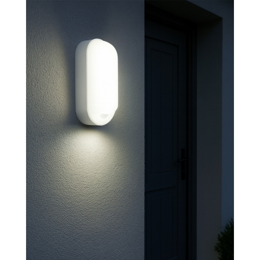 Prigušivo LED vanjsko zidno svjetlo sa senzorom pokreta LED/12/15/18W/230V 3000K/4000K/6500K IP65 crna/bijela