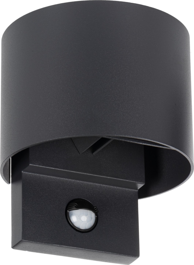 LED vanjska zidna svjetiljka s detektorom pokreta REKA LED/7W/230V IP54 antracitna okrugla