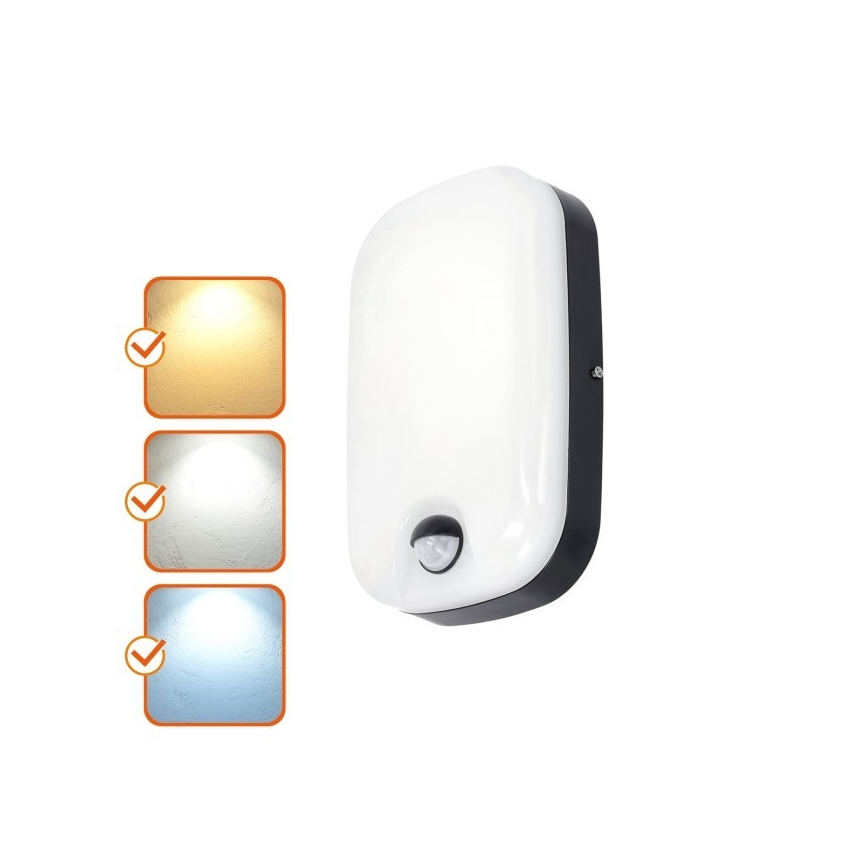 LED Vanjska zidna svjetiljka sa senzorom za pokret i dan/noć BAVANO LED/15W/230V 3000/4000/5700K IP54