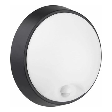 LED Vanjska zidna svjetiljka sa senzorom LED/12W/230V 3000/4000/6500K IP65 crna