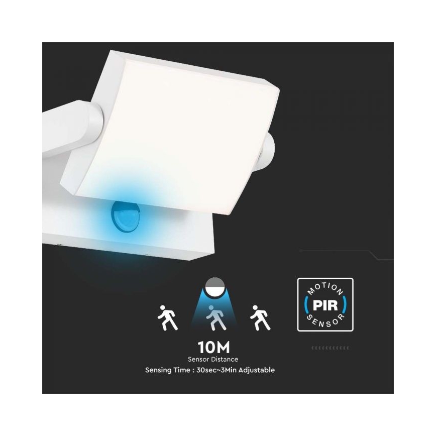 LED Vanjska zidna svjetiljka sa senzorom LED/17W/230V 4000K IP65 bijela