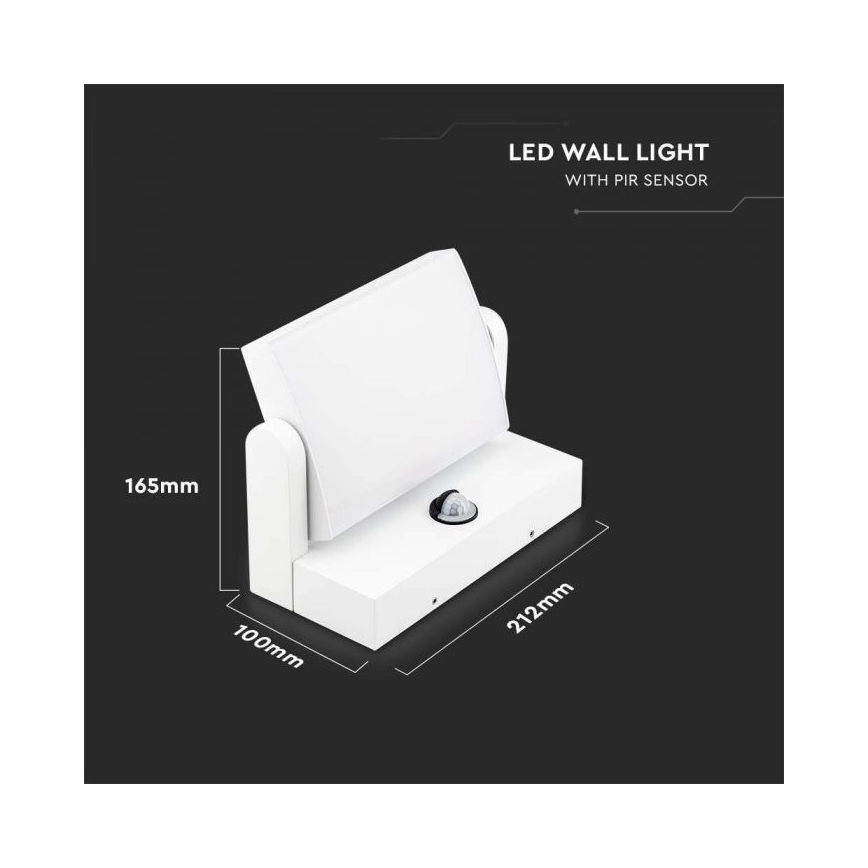 LED Vanjska zidna svjetiljka sa senzorom LED/17W/230V 4000K IP65 bijela
