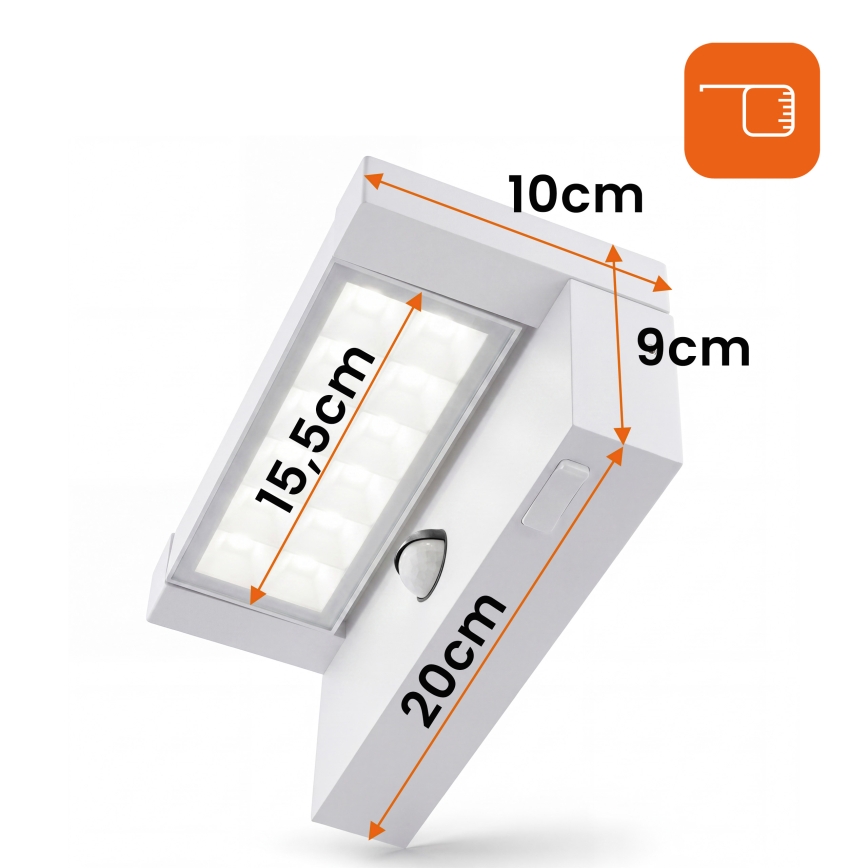 LED vanjsko zidno svjetlo sa senzorom pokreta i sumraka LED/25W/230V 3000/4000/6500K IP54 bijelo