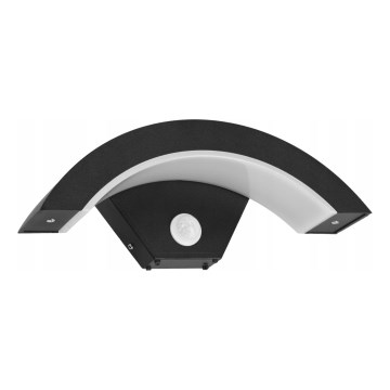 LED vanjska zidna svjetiljka sa senzorom pokreta LED/10W/230V IP54 crna