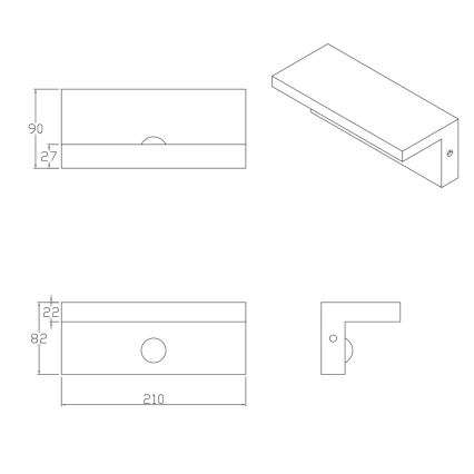 LED Vanjska zidna svjetiljka sa senzorom TESA LED/10W/230V IP54 crna