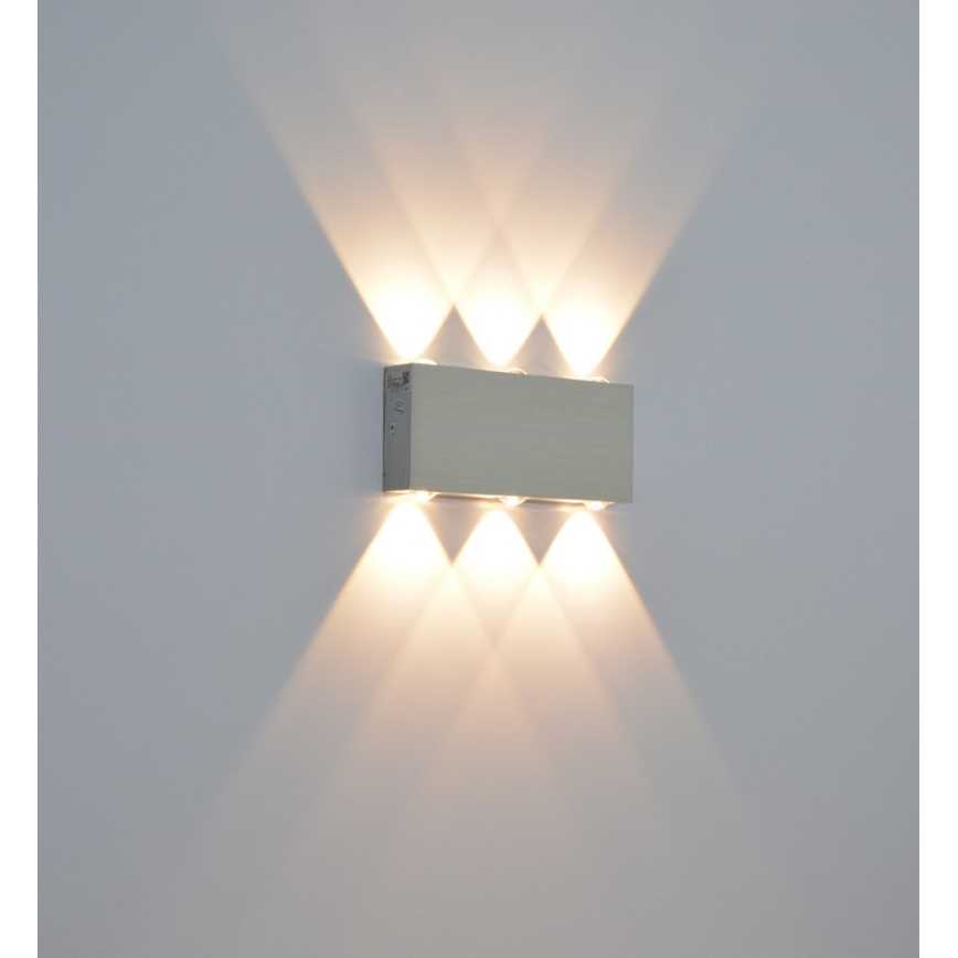 LED Vanjska zidna svjetiljka SILBER 6xLED/1W/230V IP54