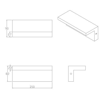 LED Vanjska zidna svjetiljka TESA LED/10W/230V IP54 crna