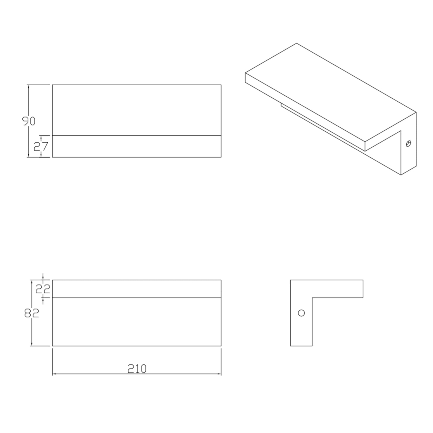 LED Vanjska zidna svjetiljka TESA LED/10W/230V IP54 crna