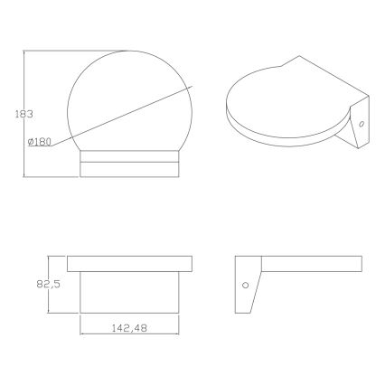 LED Vanjska zidna svjetiljka TESA LED/10W/230V IP54 crna