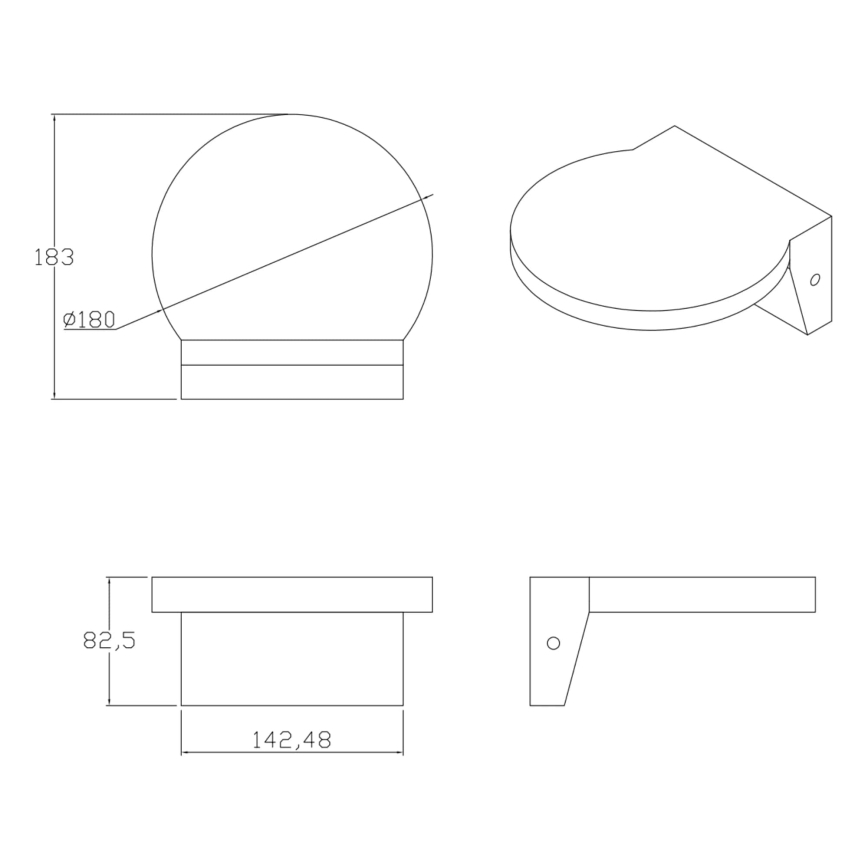 LED Vanjska zidna svjetiljka TESA LED/10W/230V IP54 crna
