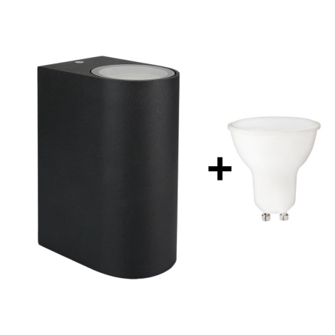 LED Vanjska zidna svjetiljka TORRE 2xGU10/6W/230V crna IP54