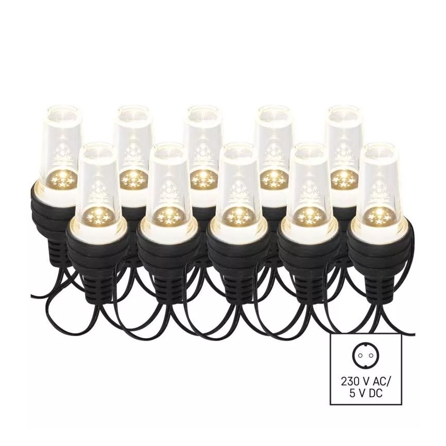 LED Vanjske božićne lampice 10xLED/9,5 m IP44 hladna bijela