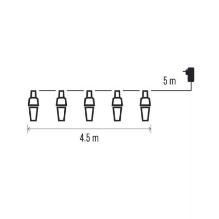 LED Vanjske božićne lampice 10xLED/9,5 m IP44 hladna bijela