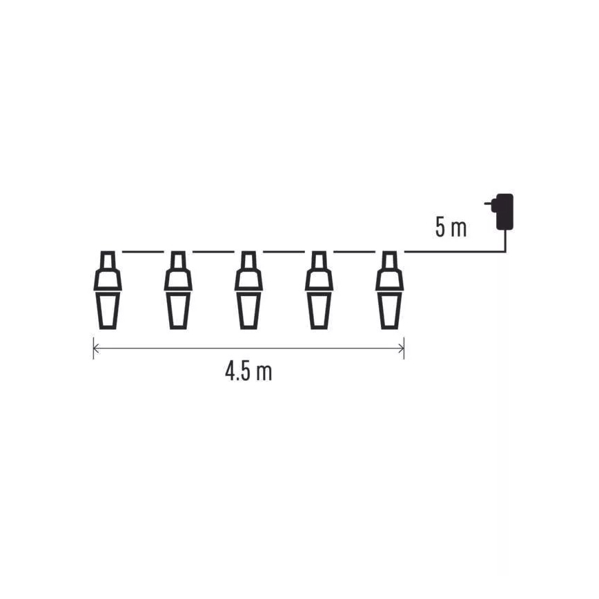 LED Vanjske božićne lampice 10xLED/9,5 m IP44 hladna bijela