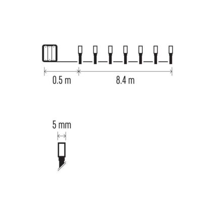LED Vanjske božićne lampice 120xLED/3xAA 8,9m IP44 topla bijela