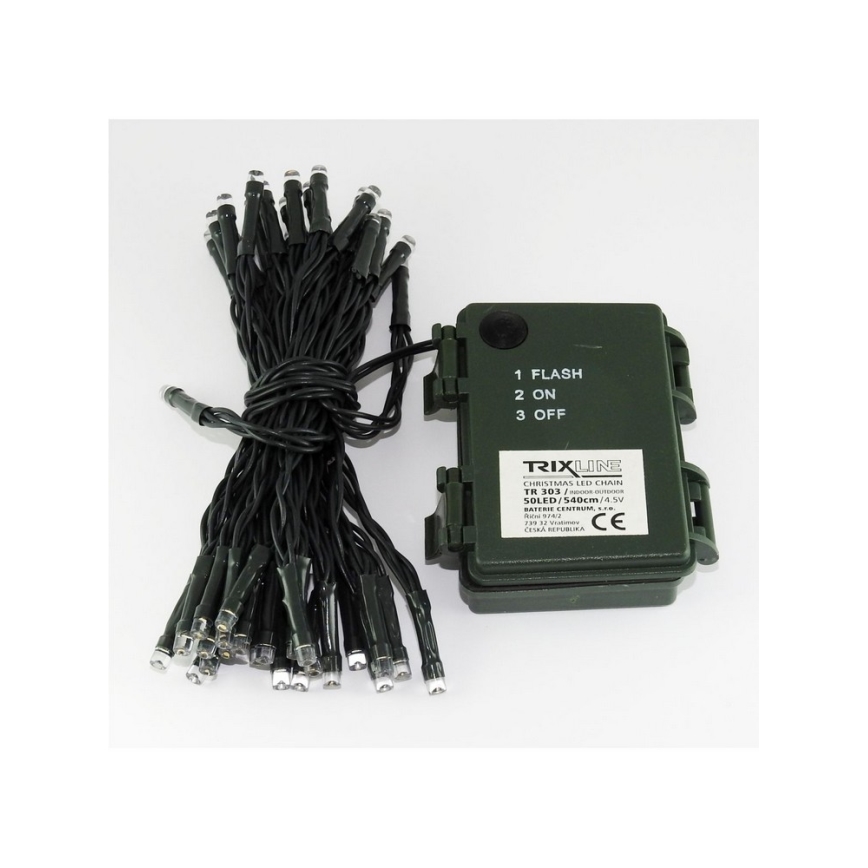 LED Vanjske božićne lampice 50xLED/2 funkcije 5,4m IP44 topla bijela