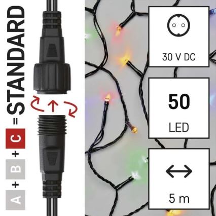 LED Vanjske božićne lampice 50xLED/5m IP44 multicolor