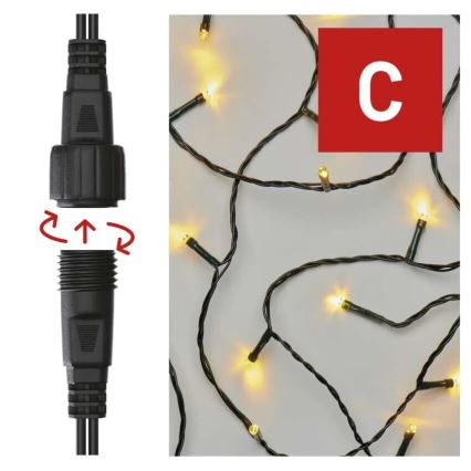 LED Vanjske božićne lampice 50xLED/5m IP44 topla bijela