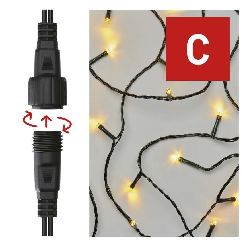 LED Vanjske božićne lampice 50xLED/5m IP44 topla bijela