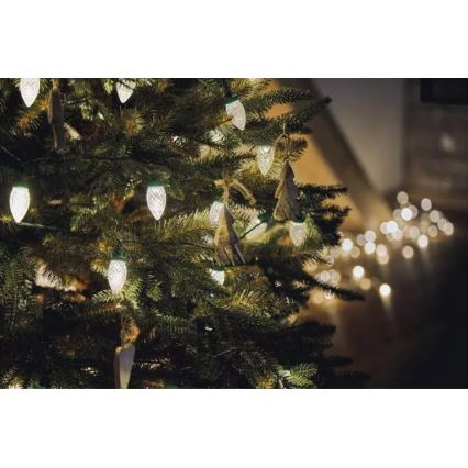 LED Vanjske božićne lampice 50xLED/8 funkcija 14,8 m IP44 topla bijela