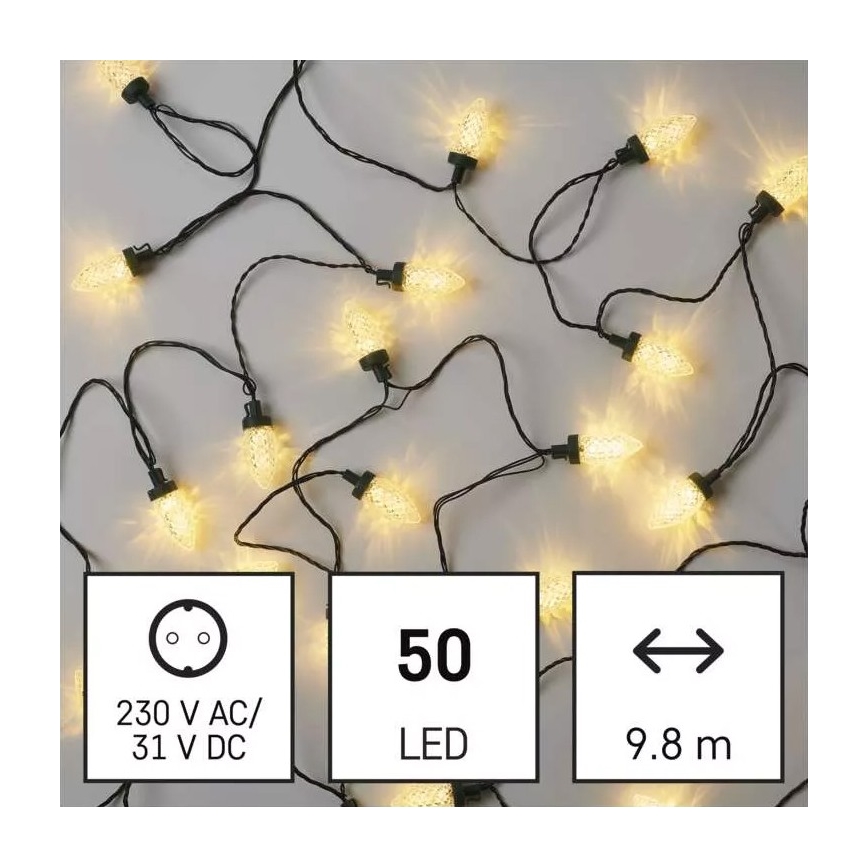 LED Vanjske božićne lampice 50xLED/8 funkcija 14,8 m IP44 topla bijela