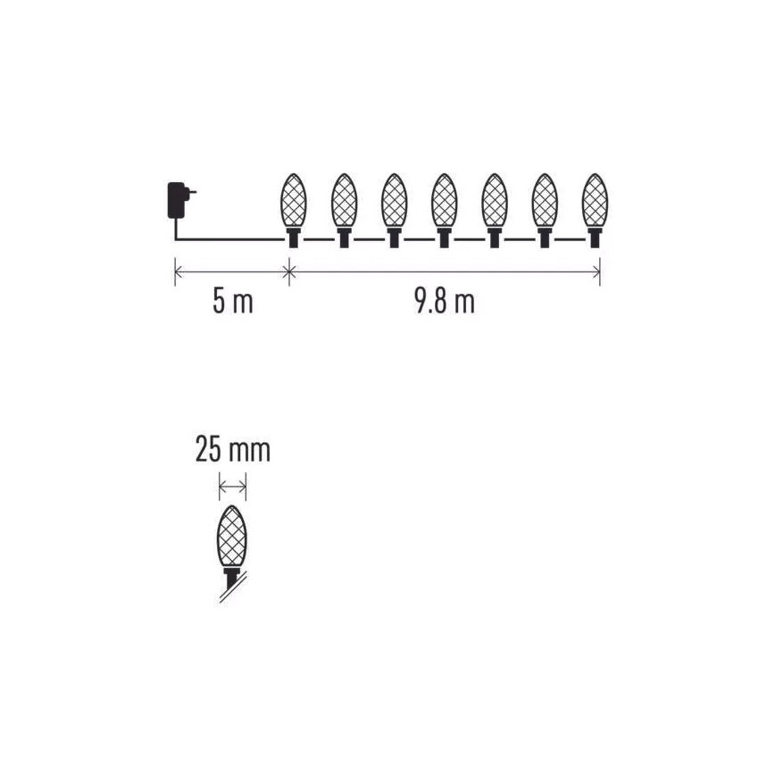 LED Vanjske božićne lampice 50xLED/8 funkcija 14,8 m IP44 topla bijela