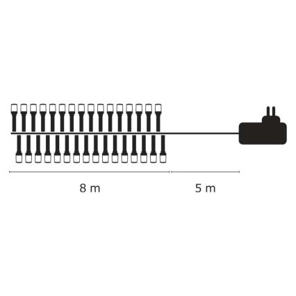 LED Vanjske božićne lampice 80xLED/13m IP44 topla bijela