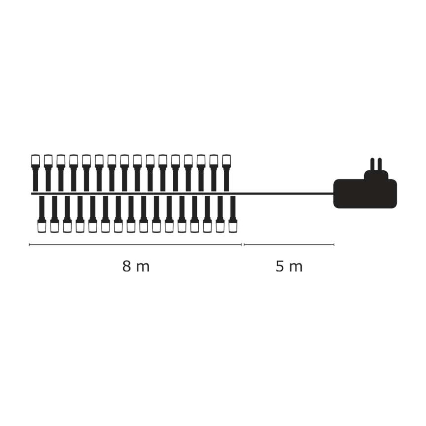 LED Vanjske božićne lampice 80xLED/13m IP44 topla bijela