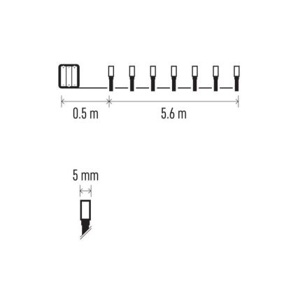 LED Vanjske božićne lampice 80xLED/3xAA 6,1m IP44 topla bijela