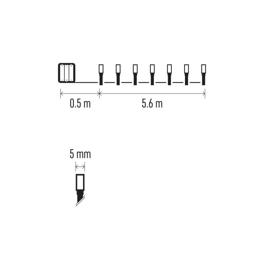 LED Vanjske božićne lampice 80xLED/3xAA 6,1m IP44 topla bijela