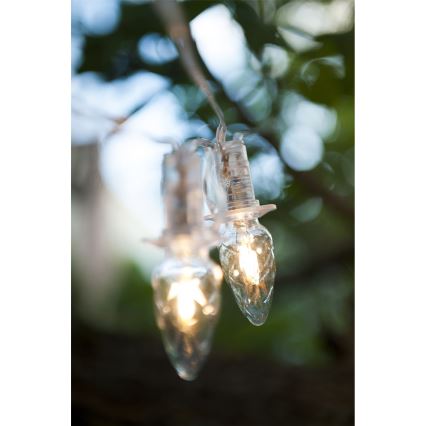 LED Vanjske božićne lampice CONE FILAMENT 20xE10 19m prozirna/topla bijela IP44, Proizvedeno u EU
