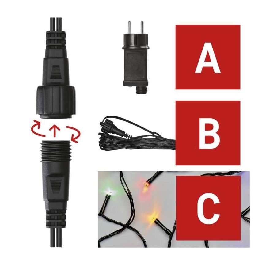 LED Vanjski Božićni lanac 100xLED/15m IP44 multicolor