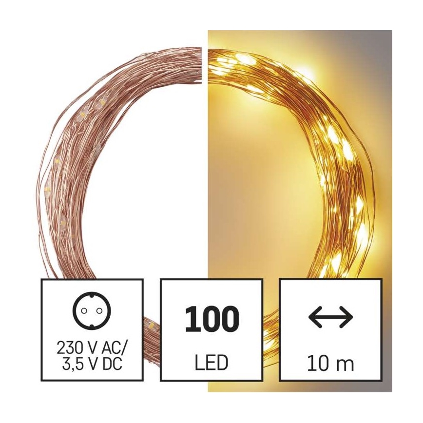LED Vanjski Božićni lanac 100xLED/15m IP44 topla bijela