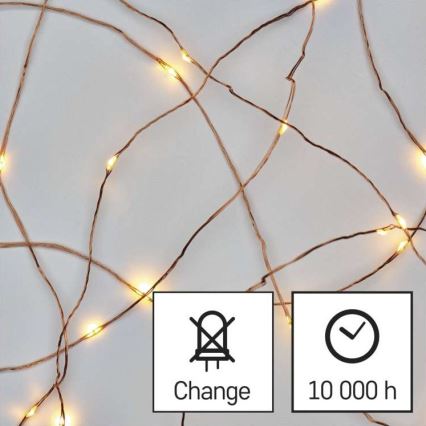 LED Vanjski Božićni lanac 100xLED/15m IP44 topla bijela