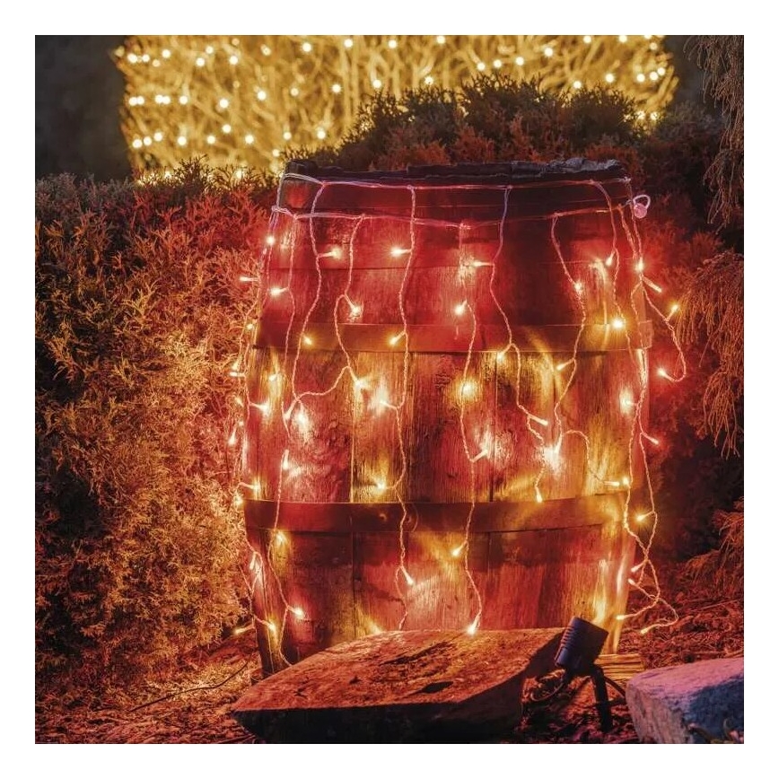 LED Vanjska božićna girlanda 100xLED/2,5x0,9m IP44 crvena/vintage