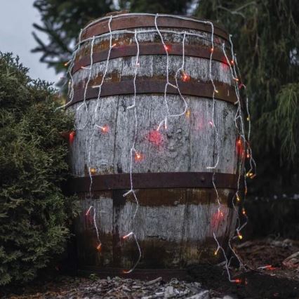 LED Vanjska božićna girlanda 100xLED/2,5x0,9m IP44 crvena/vintage