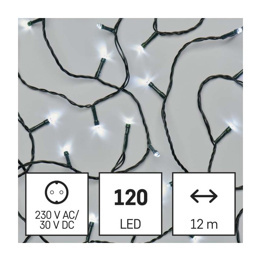 LED Vanjski Božićni lanac 120xLED/17m IP44 hladna bijela