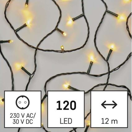 LED Vanjski Božićni lanac 120xLED/17m IP44 topla bijela