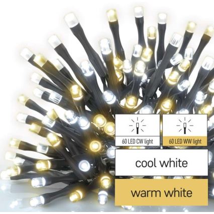 LED Vanjski Božićni lanac 120xLED/17m IP44 topla/hladna bijela