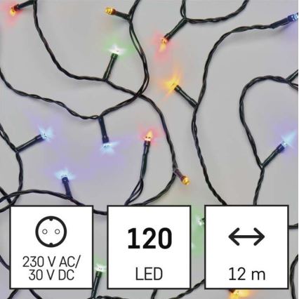 LED Vanjski Božićni lanac 120xLED/8 načina rada 17m IP44 multicolor