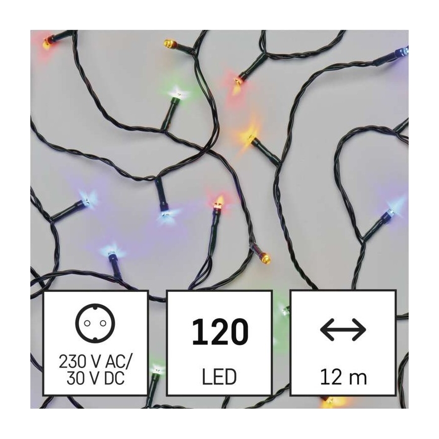 LED Vanjski Božićni lanac 120xLED/8 načina rada 17m IP44 multicolor
