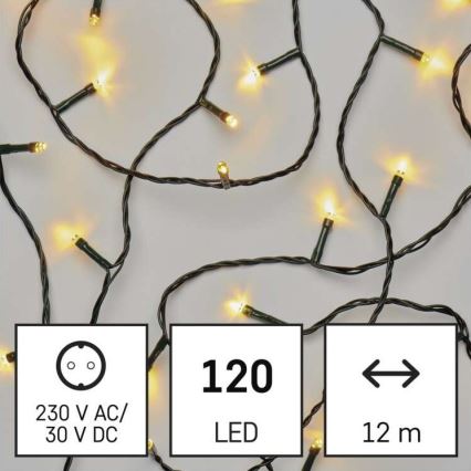 LED Vanjski Božićni lanac 120xLED/8 načina rada 17m IP44 topla bijela