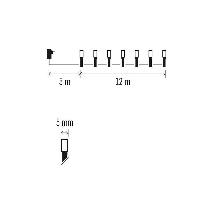 LED Vanjski Božićni lanac 120xLED/8 načina rada 17m IP44 topla bijela