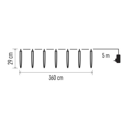 LED Vanjski Božićni lanac 140xLED/8,6m IP44