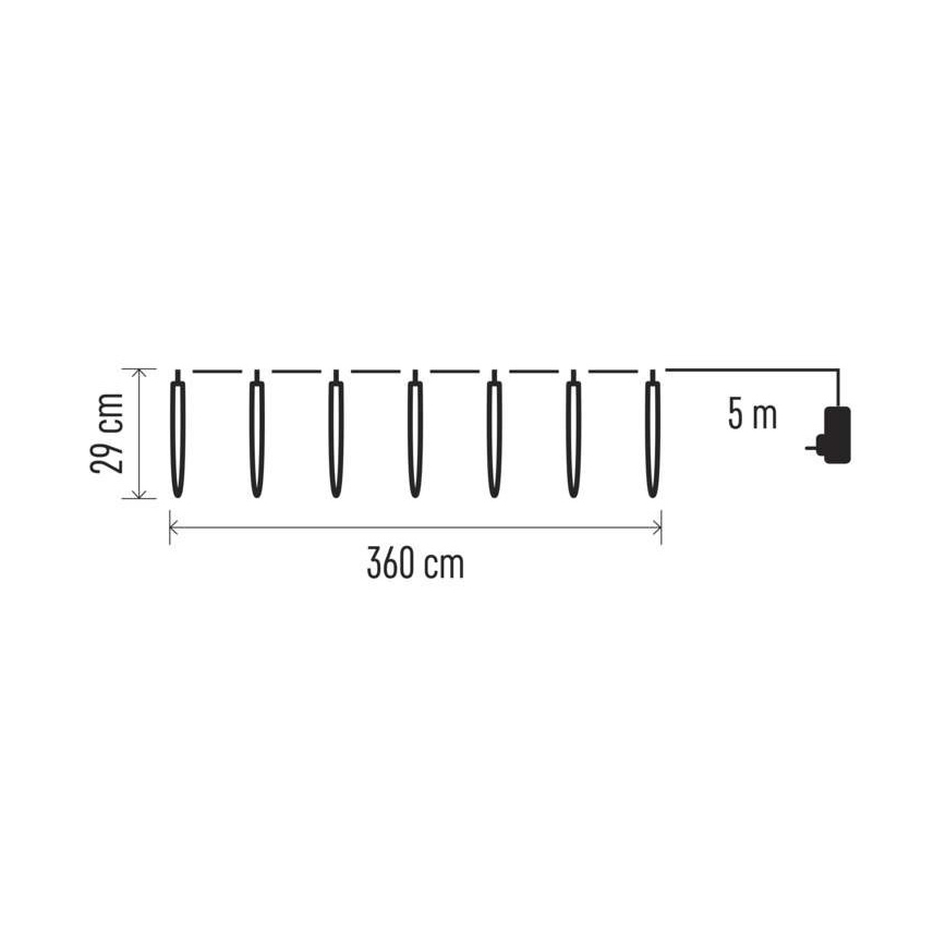 LED Vanjski Božićni lanac 140xLED/8,6m IP44