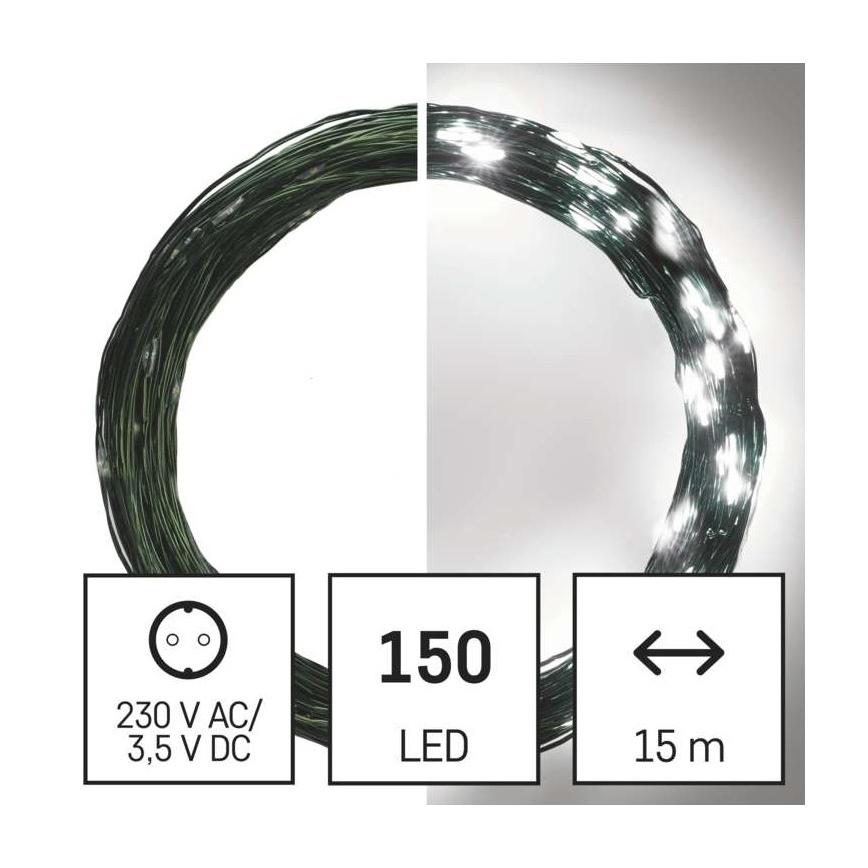 LED Vanjski Božićni lanac 150xLED/20m IP44 hladna bijela