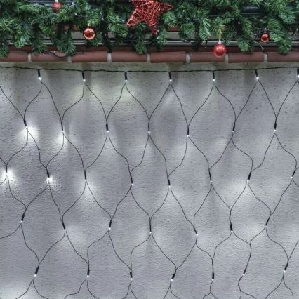 LED Vanjska božićna girlanda 160xLED/2x1,5m IP44 hladno bijela