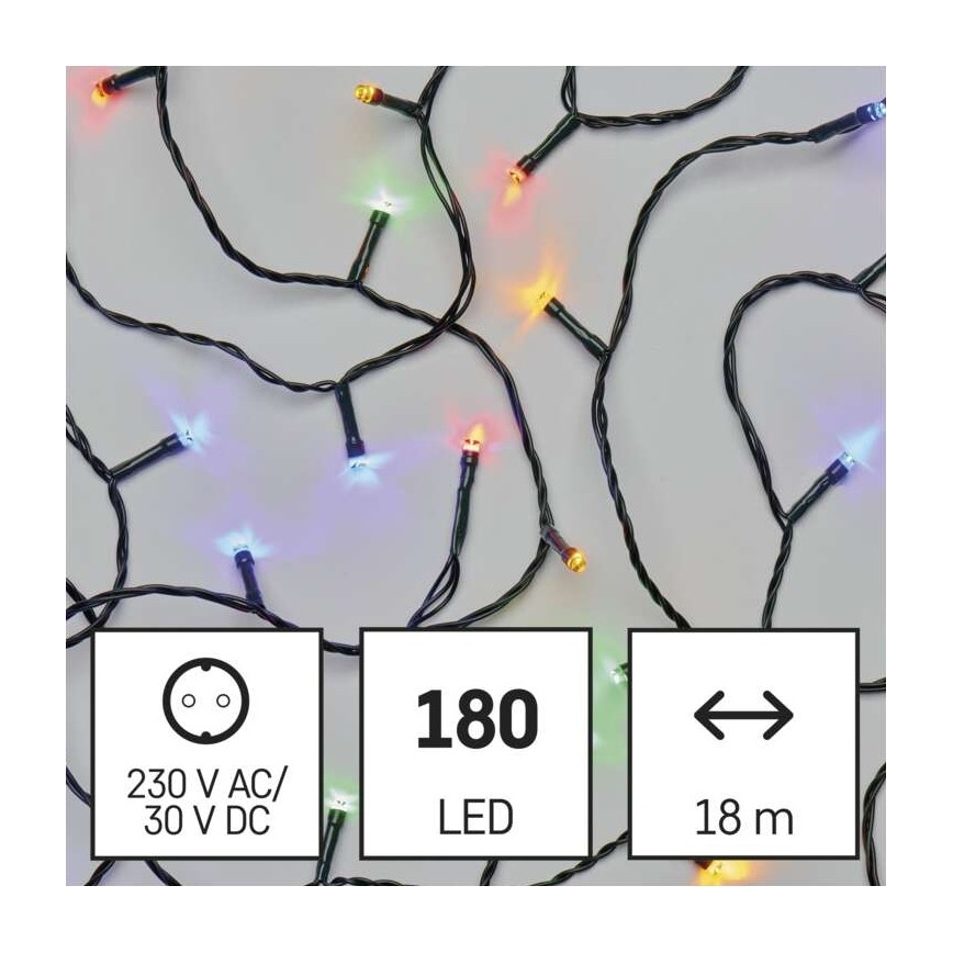 LED Vanjski Božićni lanac 180xLED/23m IP44 multicolor