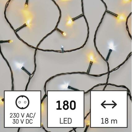 LED Vanjski Božićni lanac 180xLED/23m IP44 topla/hladna bijela
