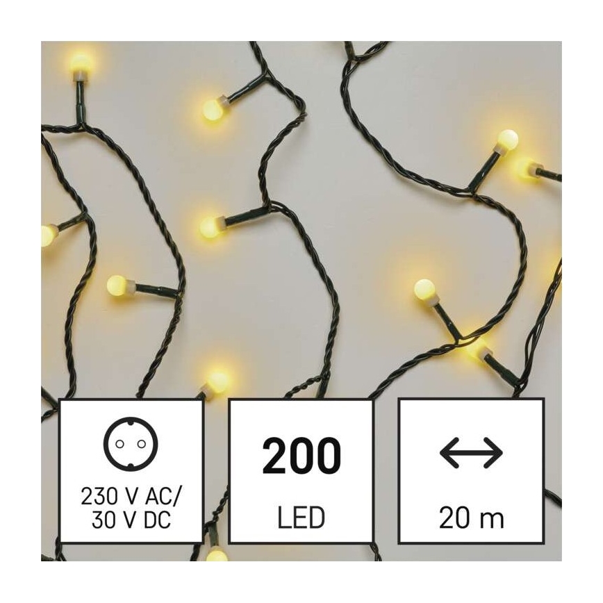 LED Vanjski Božićni lanac 200xLED/25m IP44 topla bijela